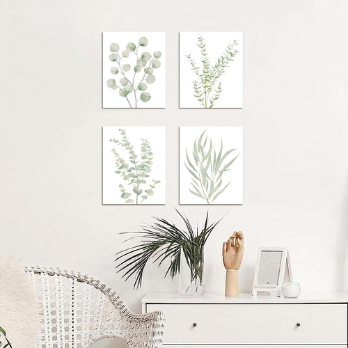 Set 4 Cuadros Botánicos Minimalistas para Pared 8x10"