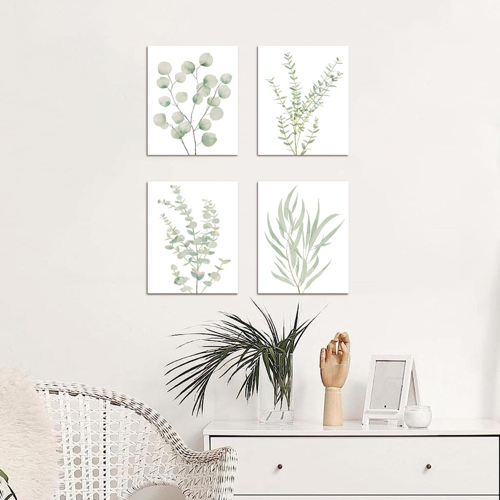 Set 4 Cuadros Botánicos Minimalistas para Pared 8x10"