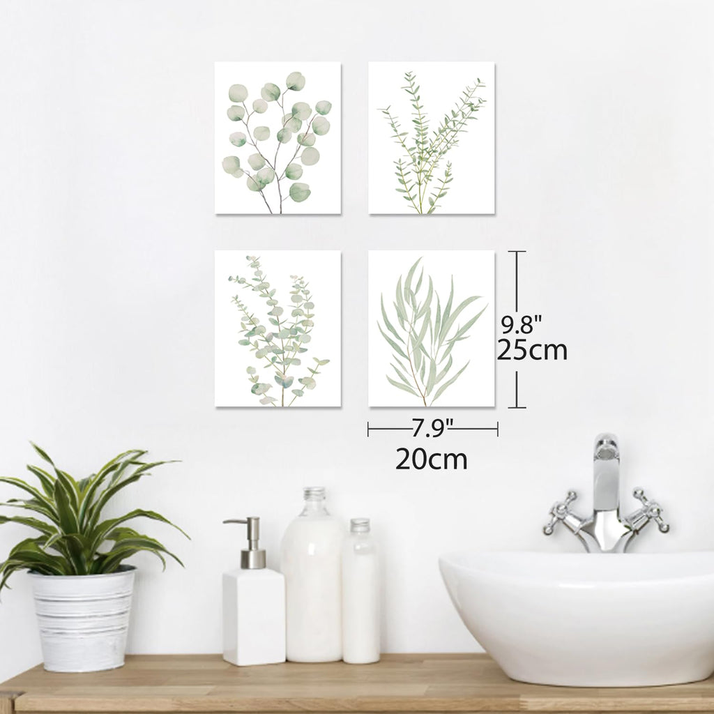 Set 4 Cuadros Botánicos Minimalistas para Pared 8x10"